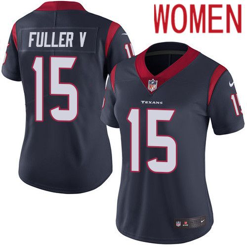 Women Houston Texans #15 Will Fuller V Navy Blue Nike Vapor Limited NFL Jersey